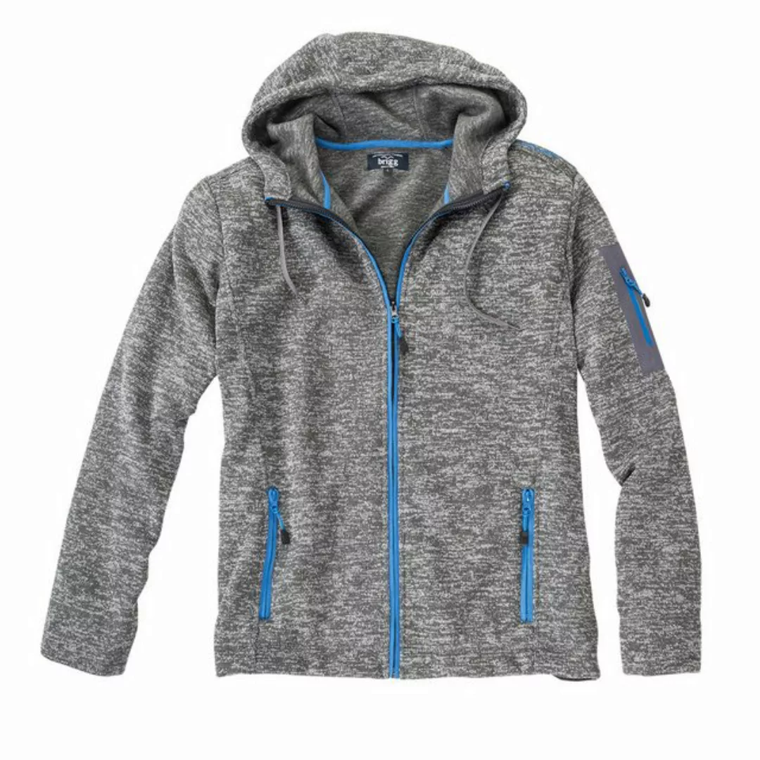 Brigg Fleecejacke Brigg Fleecejacke in Strickoptik grau meliert XXL günstig online kaufen