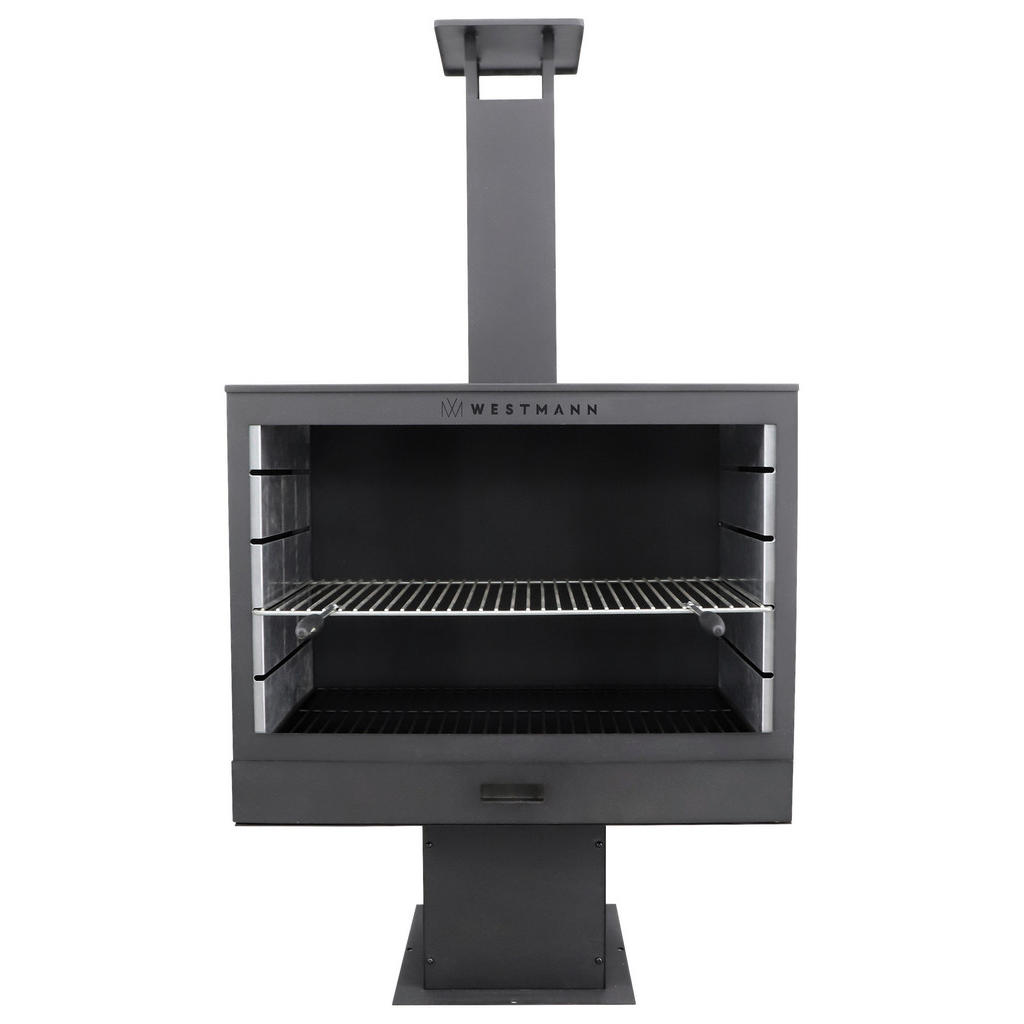 Westmann Grill-und Gartenkamin schwarz Metall B/H/T: ca. 90x160x50 cm günstig online kaufen