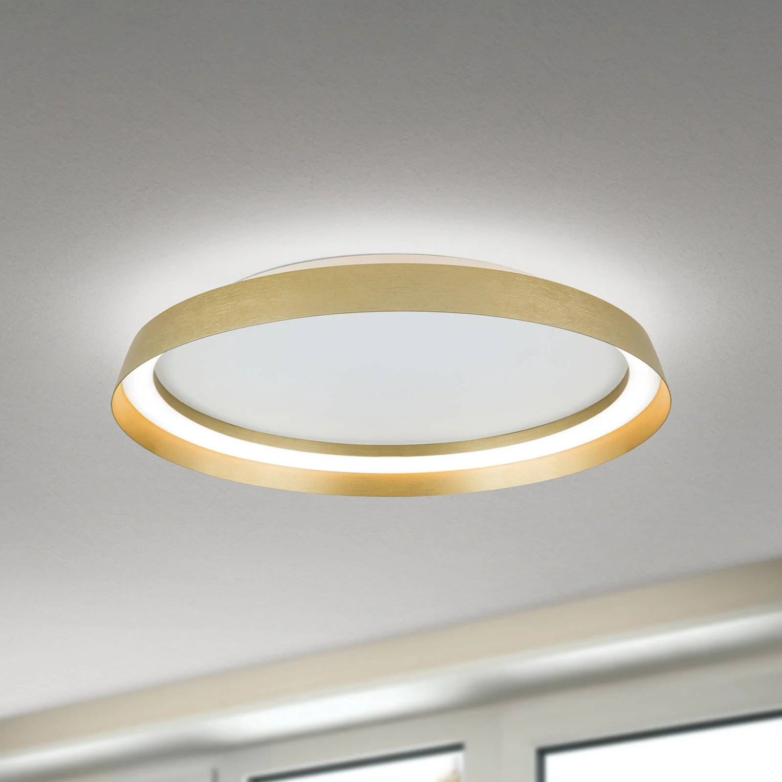 LED-Deckenlampe Manta, Ø 45 cm, goldfarben, Alu, up/down günstig online kaufen