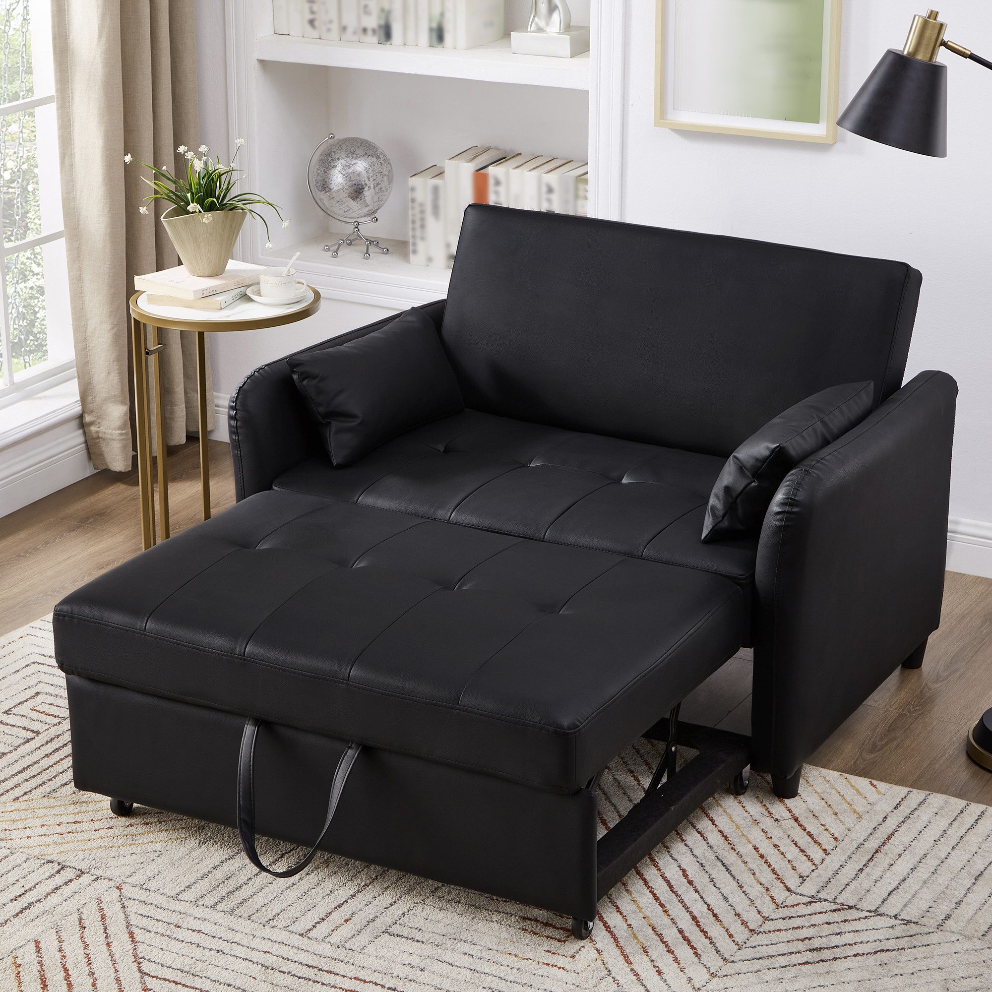 Merax Schlafsofa mit Schlaffunktion aus Kunstleder, günstig online kaufen