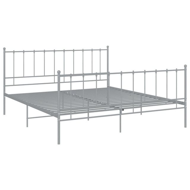 furnicato Bettgestell Bett Grau Metall 180x200 cm (1-tlg) günstig online kaufen