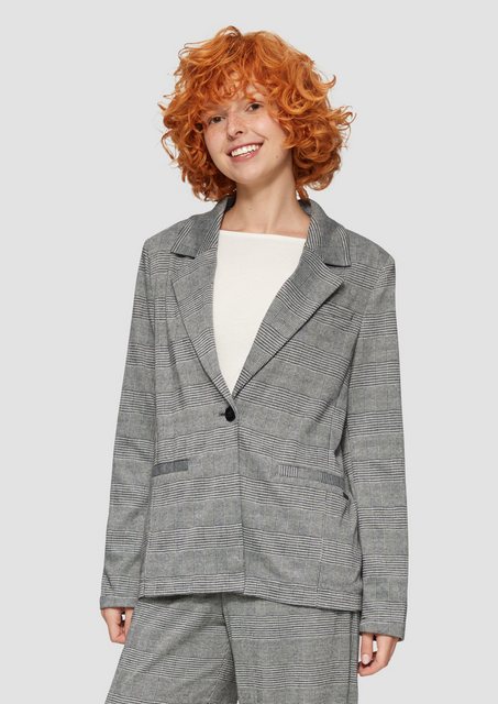 QS Jackenblazer Karierter Blazer aus Viskosemix günstig online kaufen