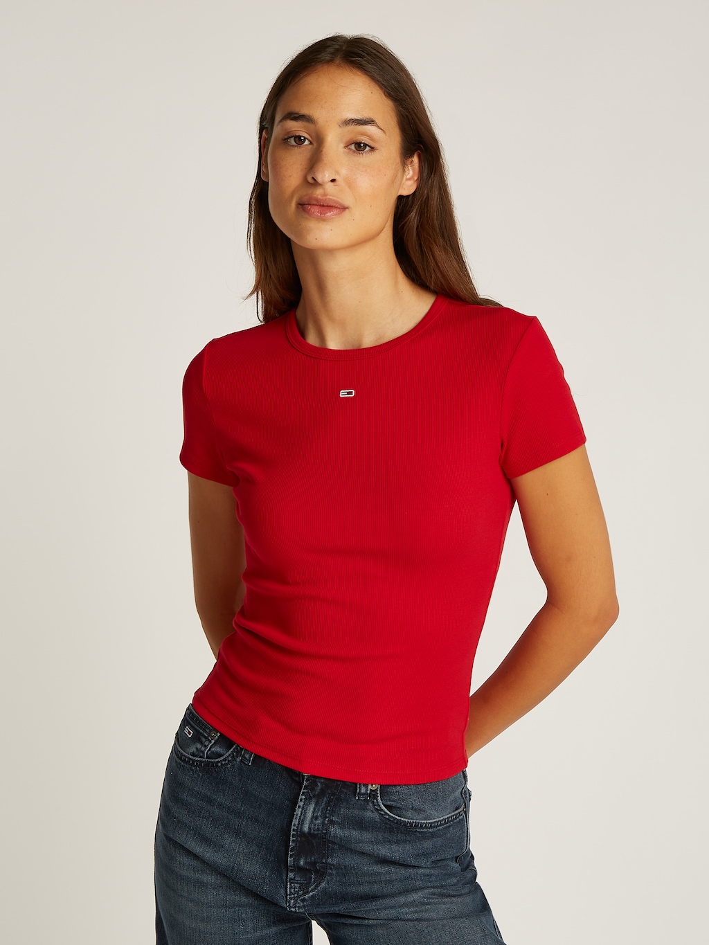 Tommy Jeans T-Shirt "TJW SLIM ESSENTIAL RIB SS", mit gerippter Struktur günstig online kaufen