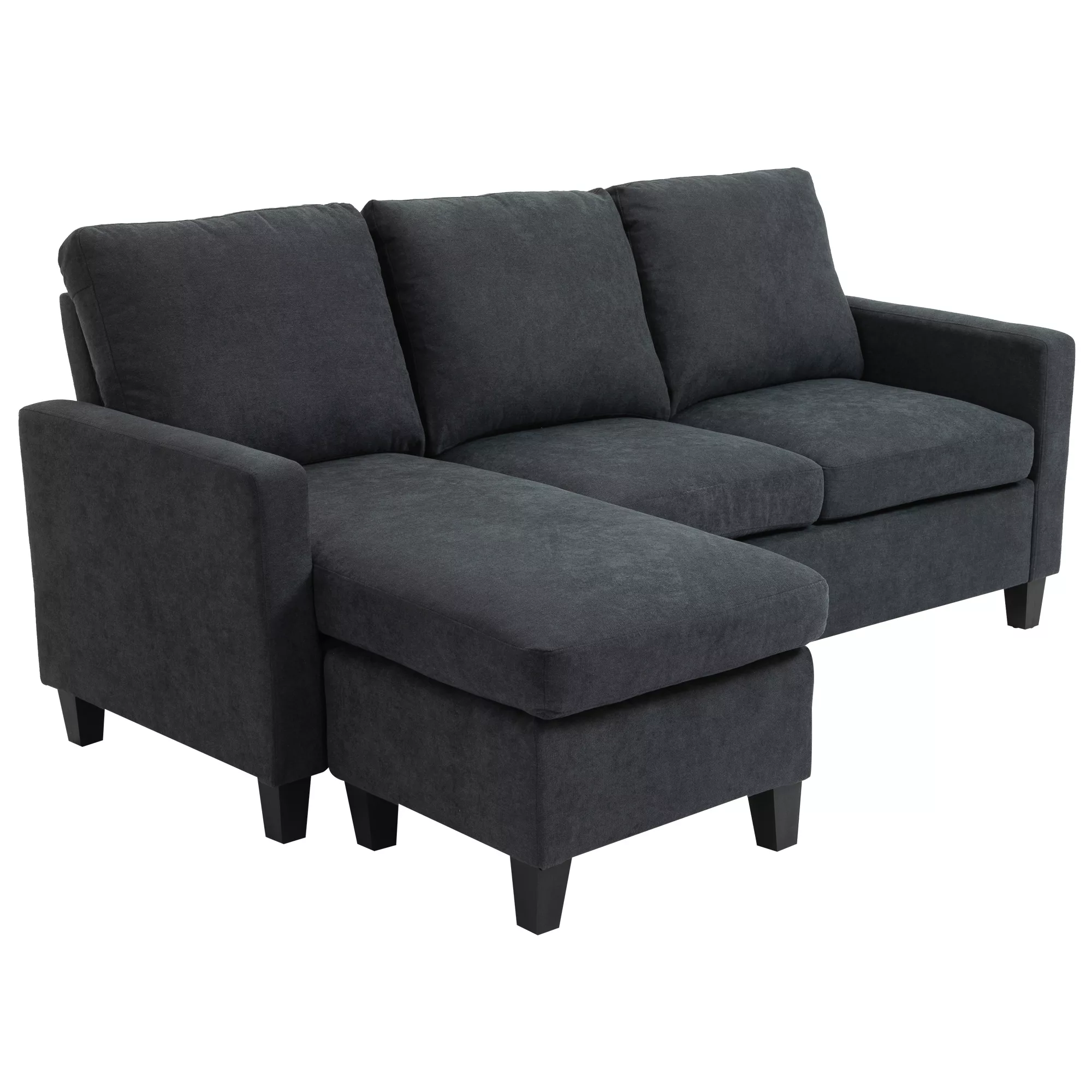 HOMCOM Ecksofa Stoffsofa Eckcouch Couchgarnitur mit wendbarer Chaiselongue günstig online kaufen