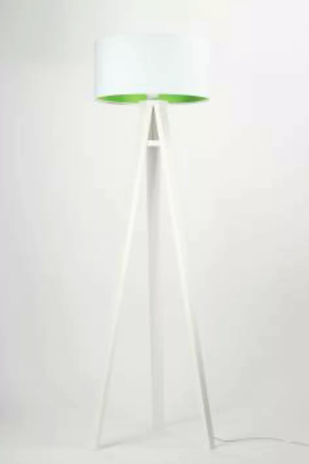 Stehlampe Weiß Grün Holz 140cm Retro Wohnzimmer günstig online kaufen