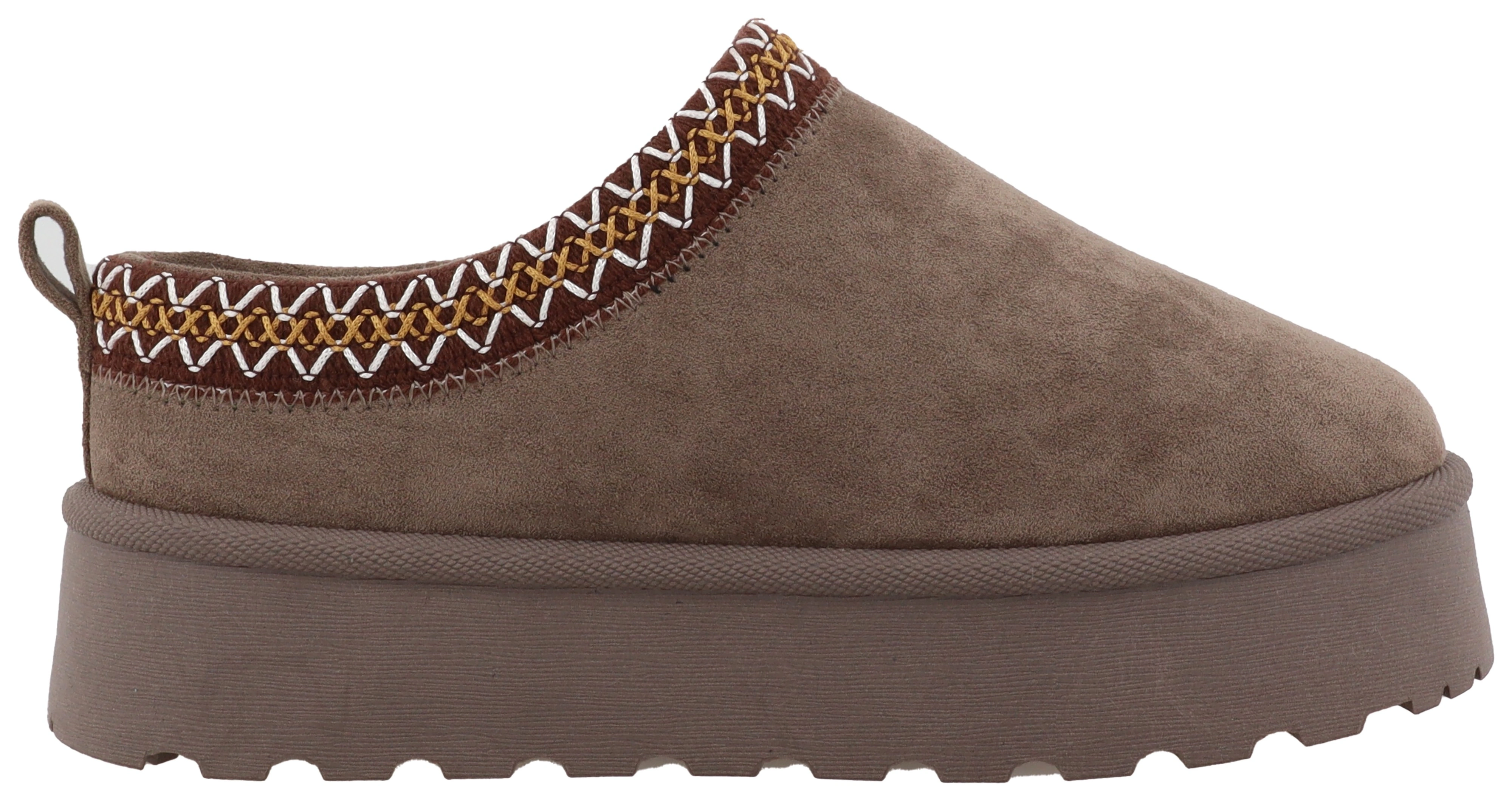 TOM TAILOR Clog, Plateau, Hausschuh, Schlappen mit Textilborde im Boho-Look günstig online kaufen