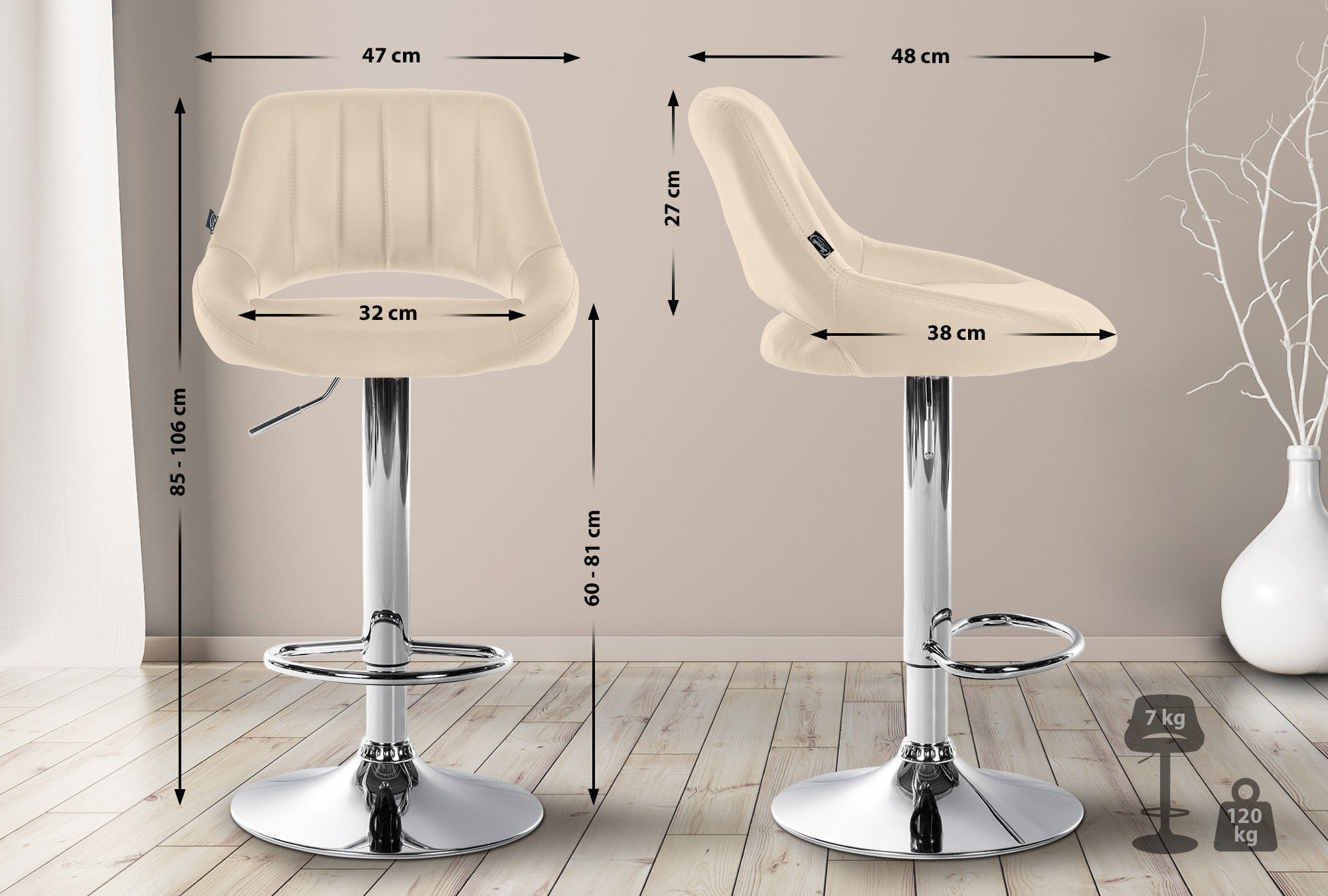 CLP Barhocker Milet Kunstleder (2er Set, günstig online kaufen