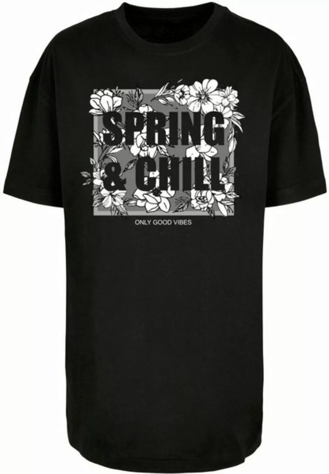 Merchcode T-Shirt Merchcode Damen Ladies Spring And Chill Oversized Boyfrie günstig online kaufen
