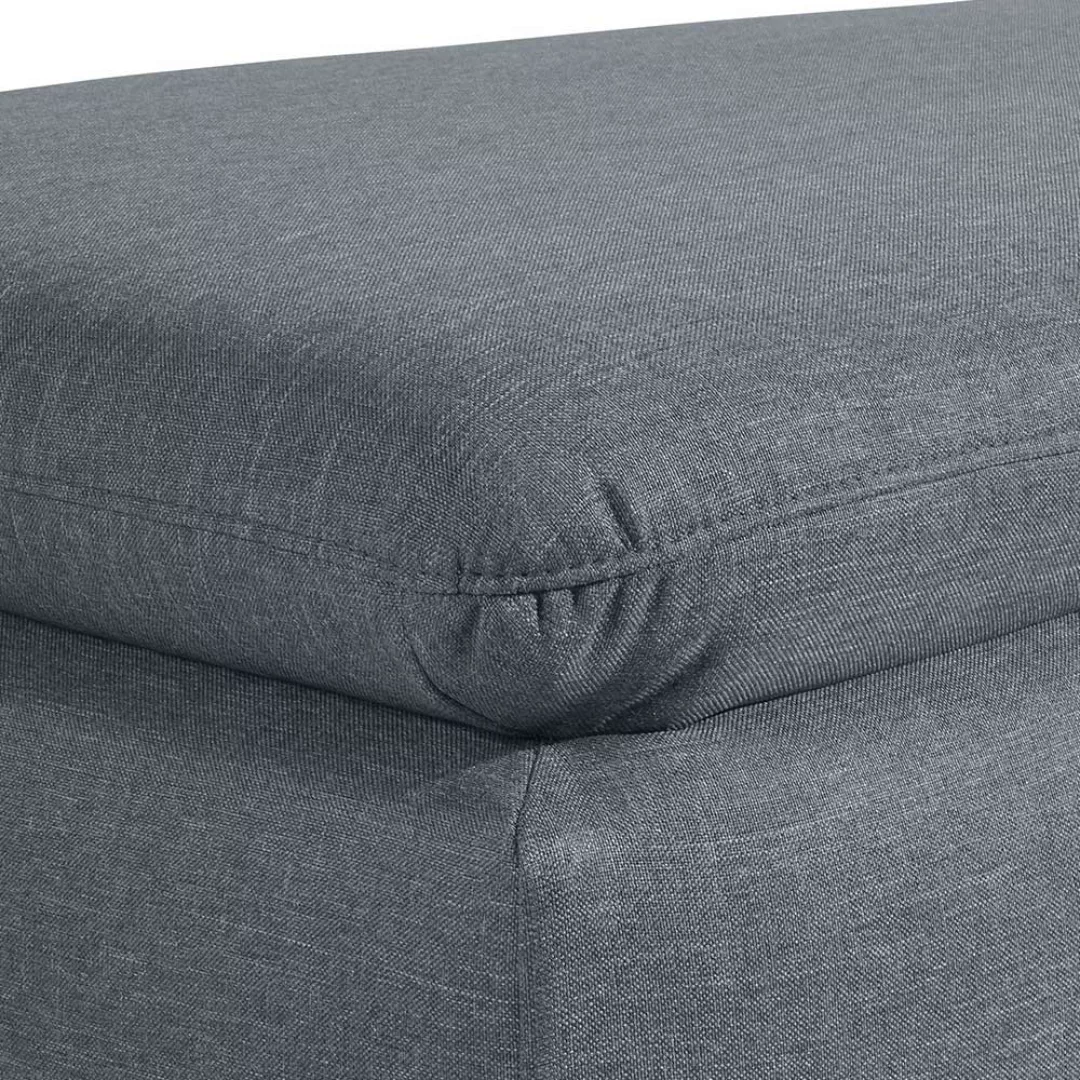 Sitzhocker Stoff jeansblau in modernem Design Vierfußgestell aus Holz günstig online kaufen