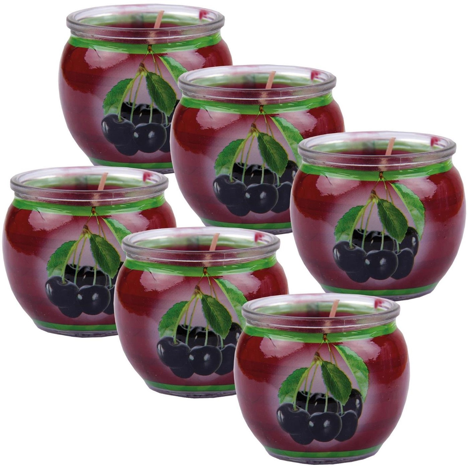 HS Candle Duftkerze Motiv 6er Pack Black Cherry günstig online kaufen