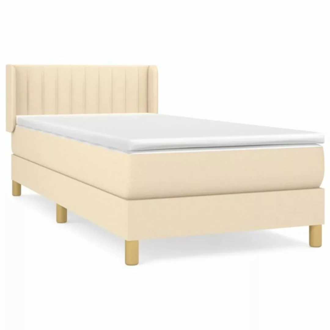 Vidaxl Boxspringbett Mit Matratze Creme 80x200 Cm Stoff günstig online kaufen