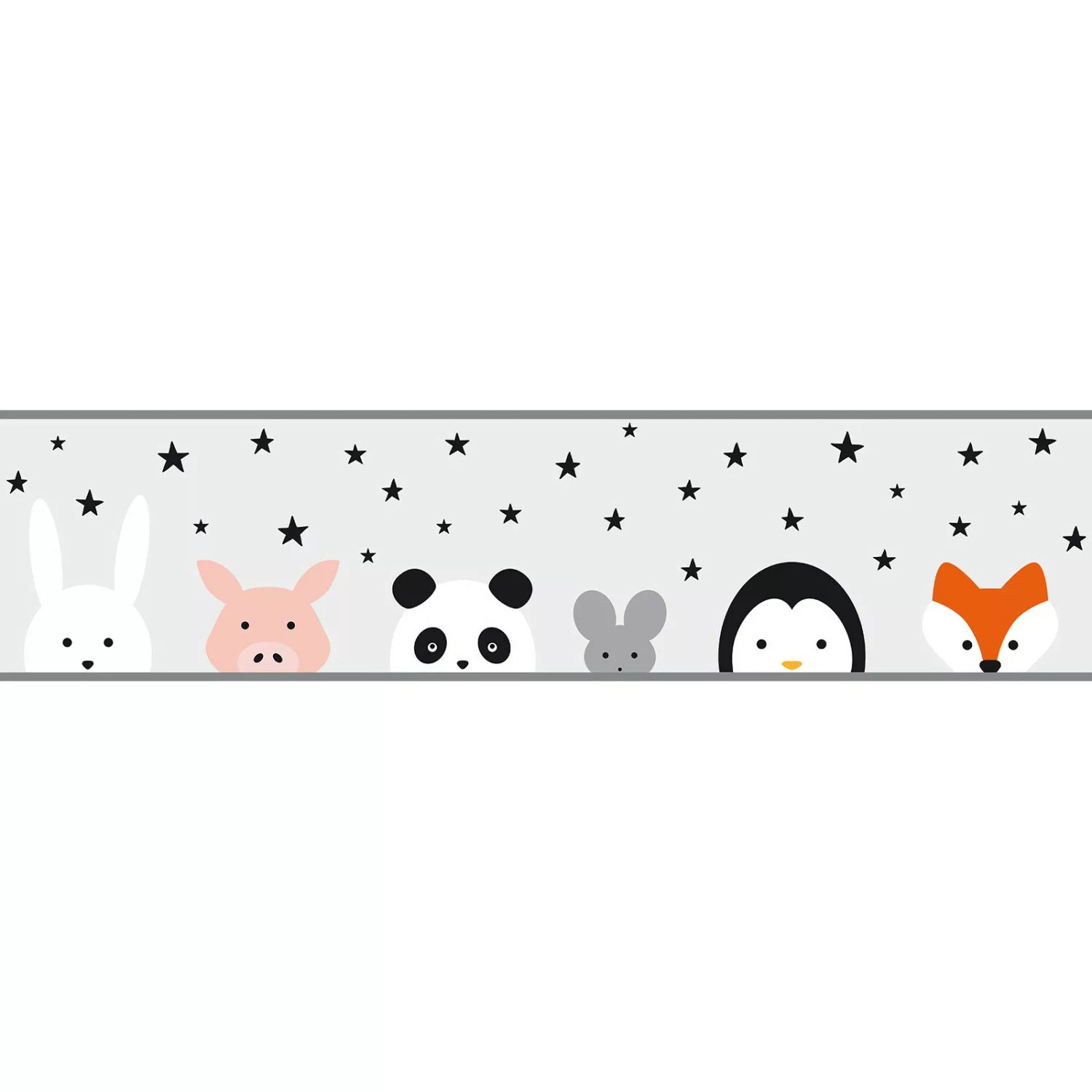 Bricoflor Bordüre mit Sternen Tieren für Kinderzimmer Vlies Tapete mit Hase günstig online kaufen