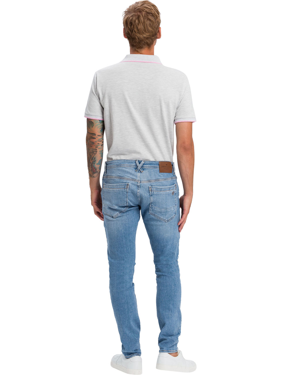 Cross Jeans Herren Jeans Jimi - Slim Tapered Fit - Blau - Light Blue günstig online kaufen