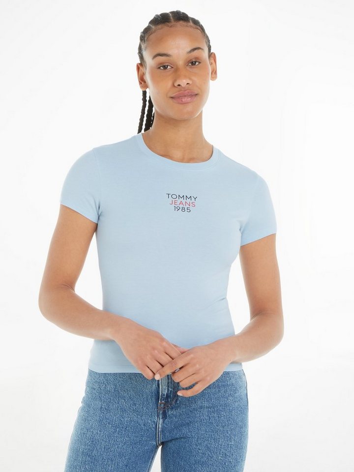 Tommy Jeans T-Shirt Slim Essential Logo Kurzarm Rundhals Jersey T Shirt mit günstig online kaufen