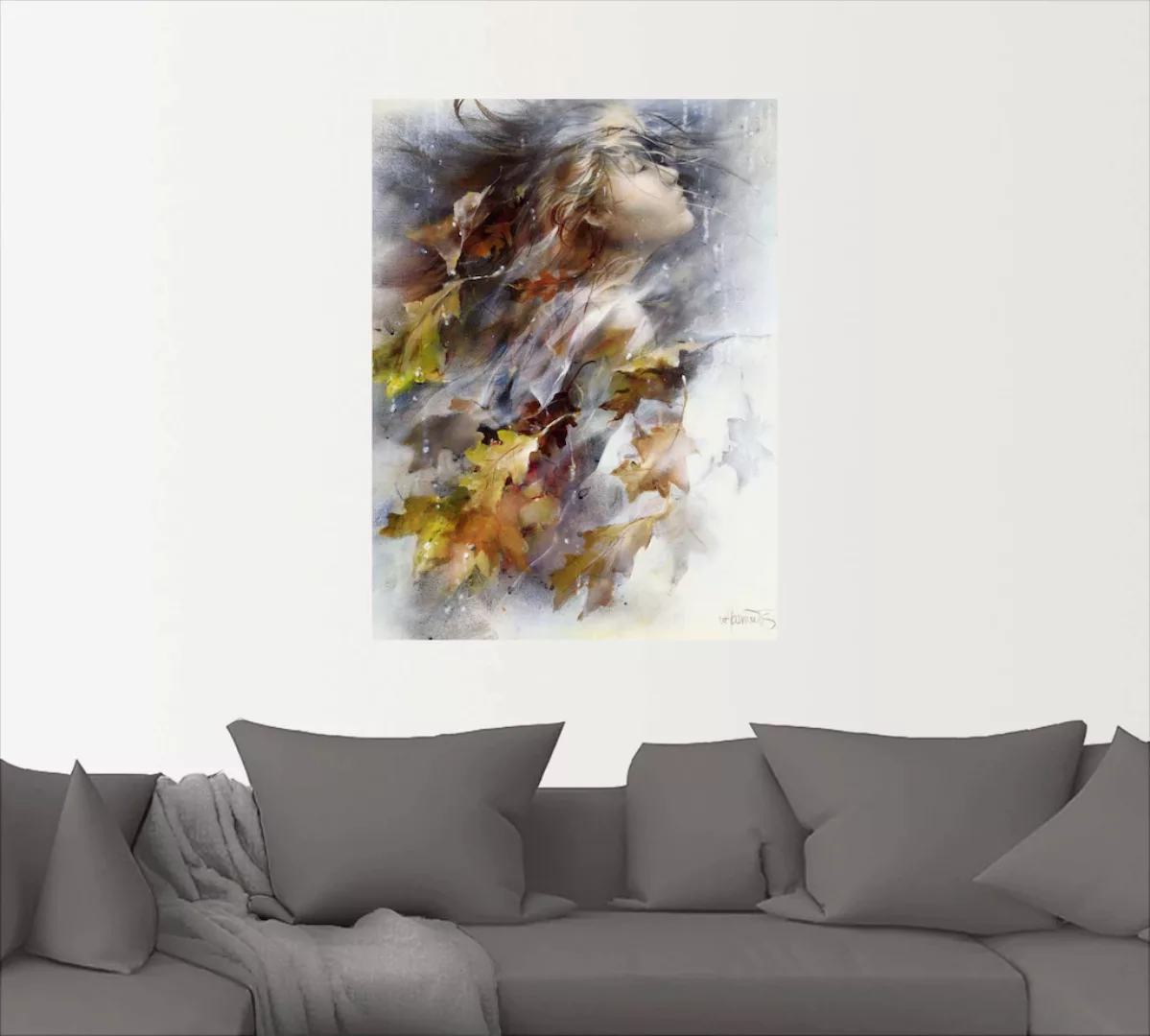 Artland Wandbild "Herbst", Frau, (1 St.), als Leinwandbild, Poster, Wandauf günstig online kaufen