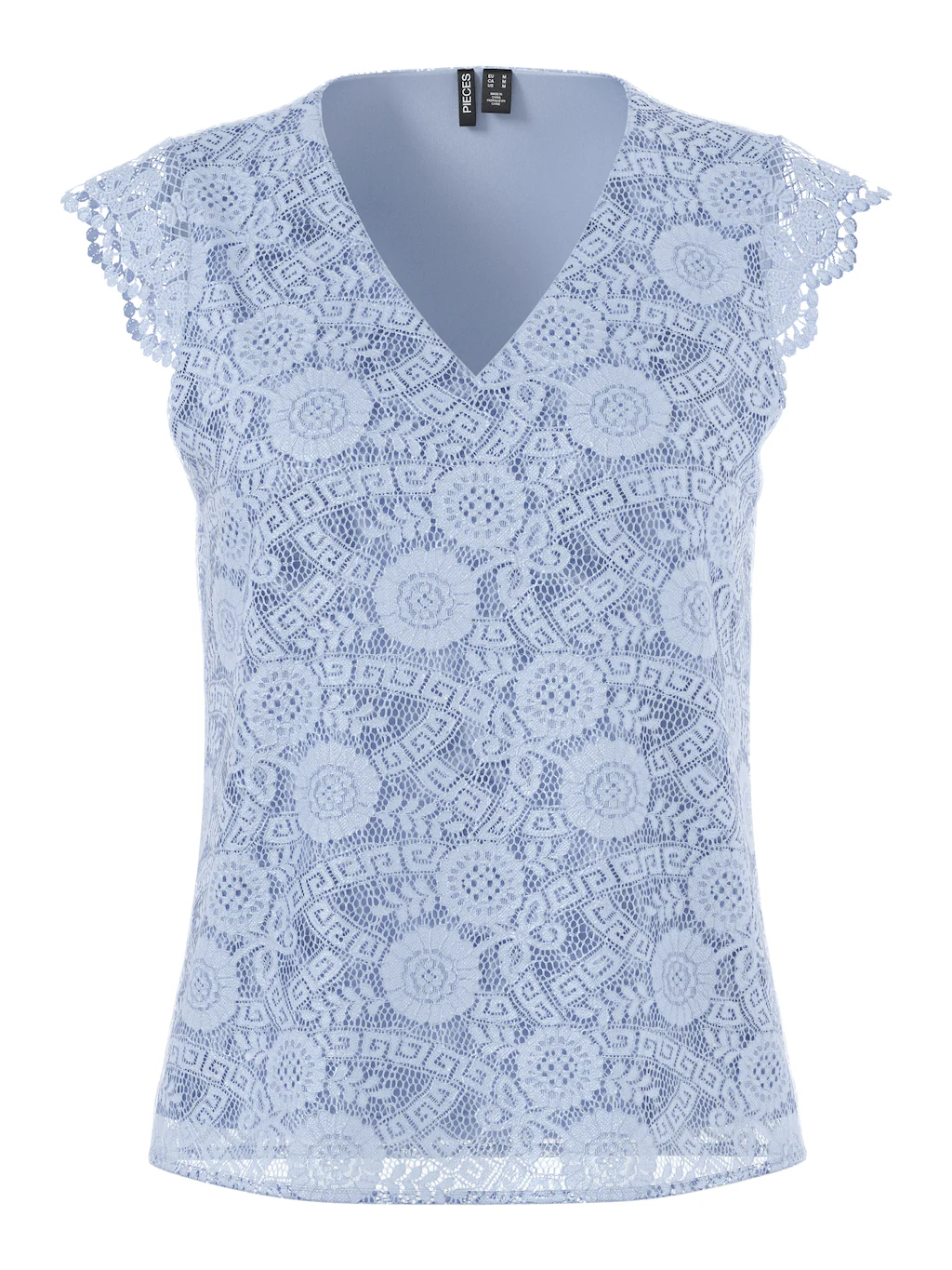 pieces Spitzentop "PCOLLINE SL LACE V-NECK TOP WVN NOOS" günstig online kaufen