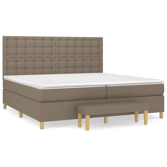 vidaXL Boxspringbett Boxspringbett mit Matratze Taupe 200x200 cm Stoff Bett günstig online kaufen