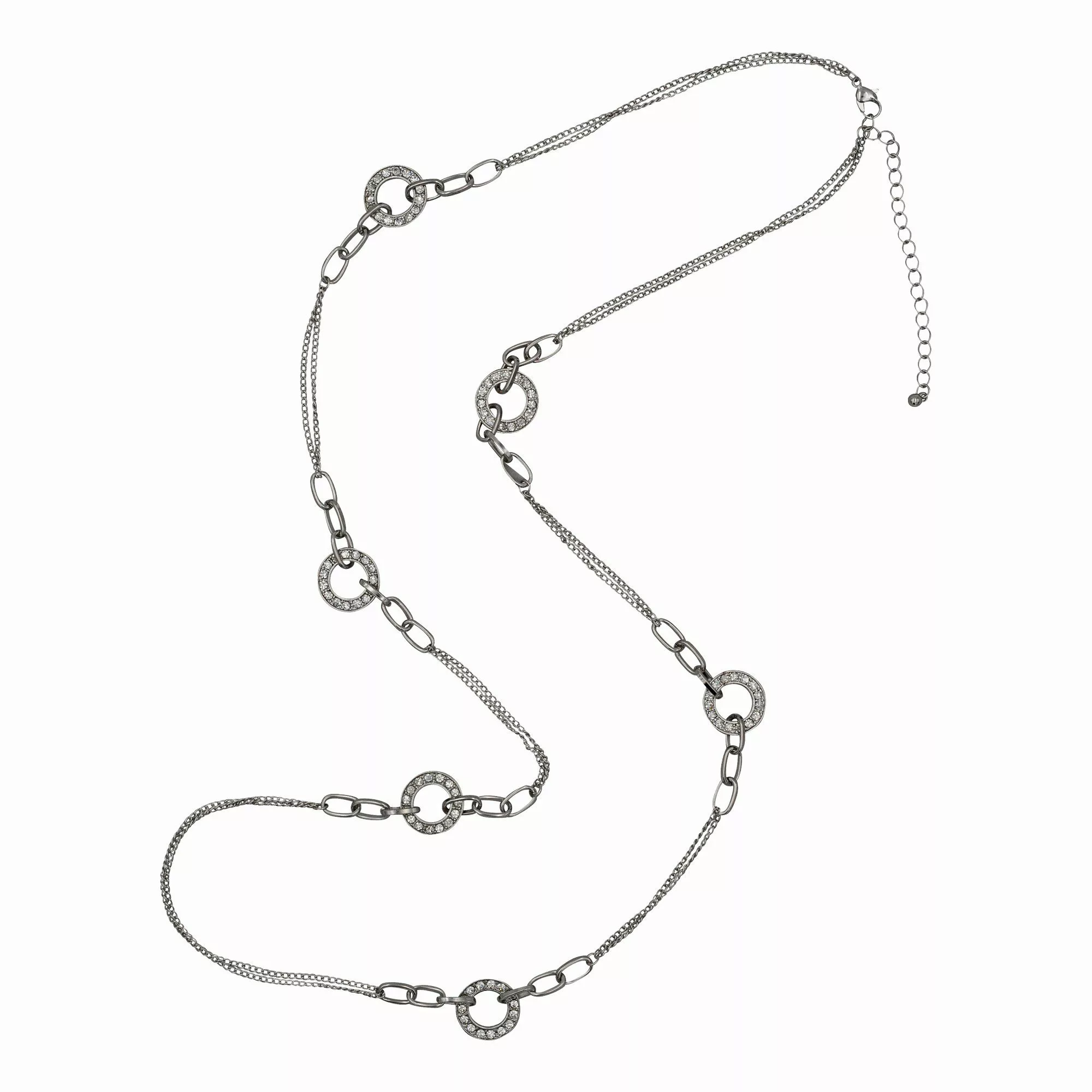 Steuer Lange Kette Metallkette rhodiumfarben mit günstig online kaufen