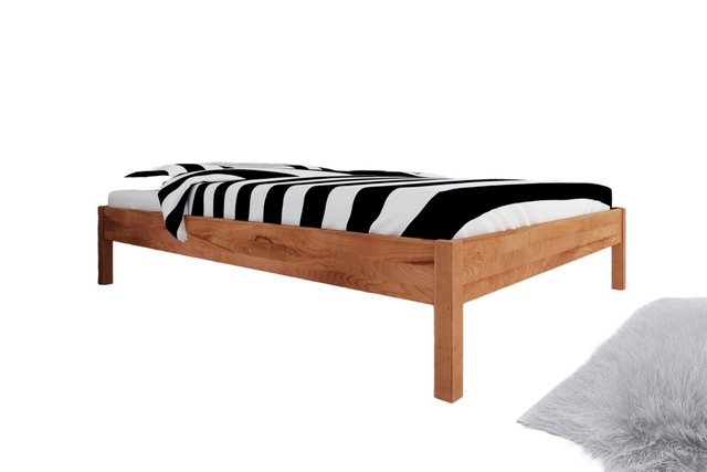 Natur24 Einzelbett Bett Bento 1 Sonderlänge 80x210 Kernbuche o. Kopfteil mi günstig online kaufen