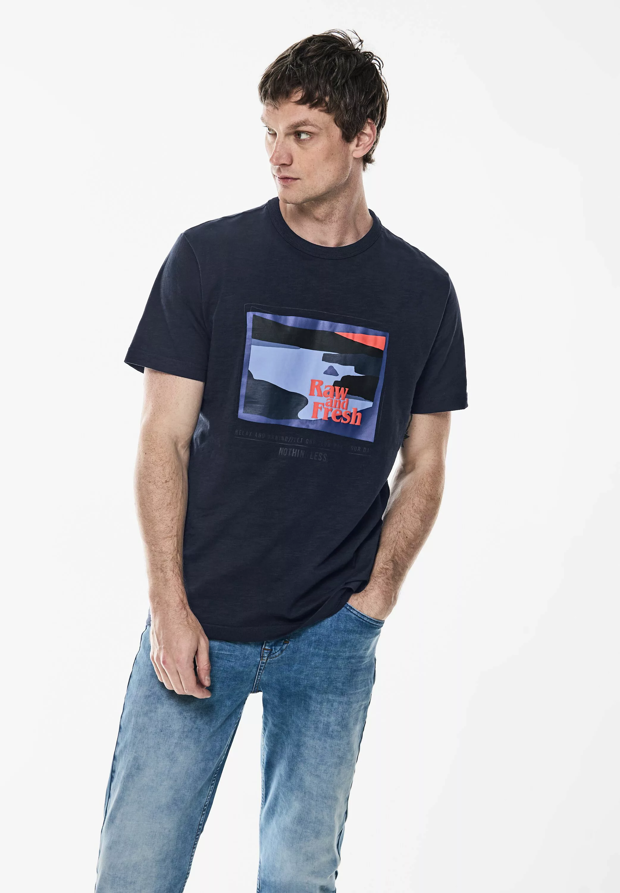 STREET ONE MEN T-Shirt, aus reiner Baumwolle günstig online kaufen