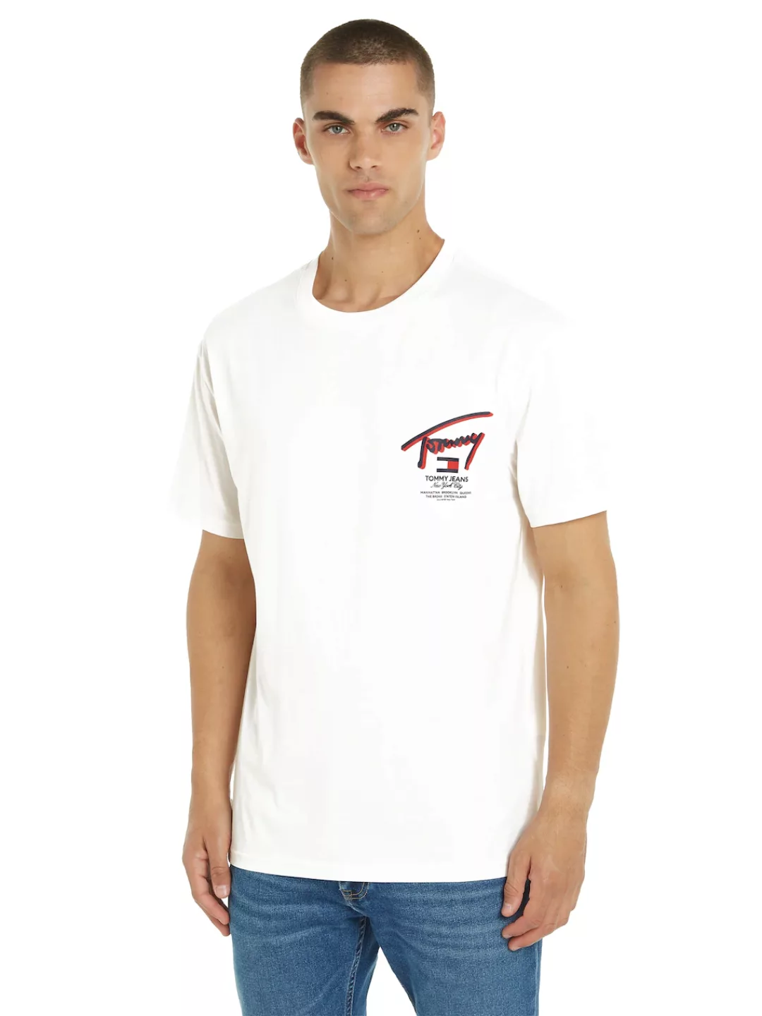 Tommy Jeans T-Shirt TJM REG 3D STREET SIGNTR TEE EXT mit Print auf dem Rück günstig online kaufen