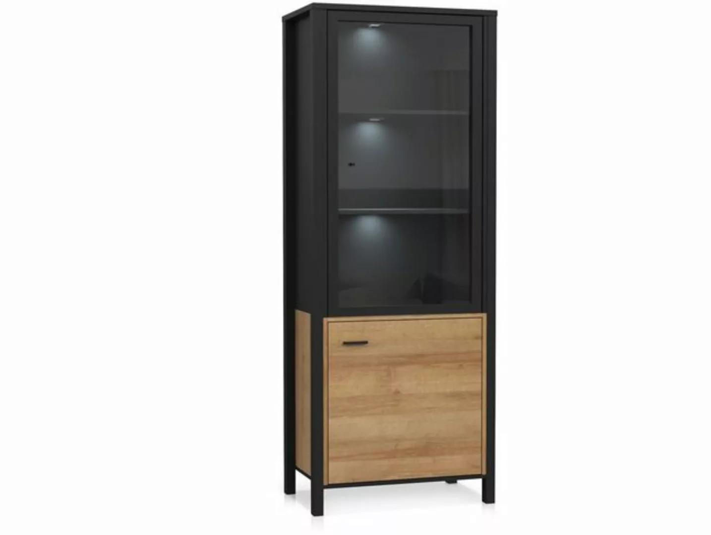 Moebel-Eins Vitrine HAVANO Vitrine schmal, Material Dekorspanplatte, Rivier günstig online kaufen