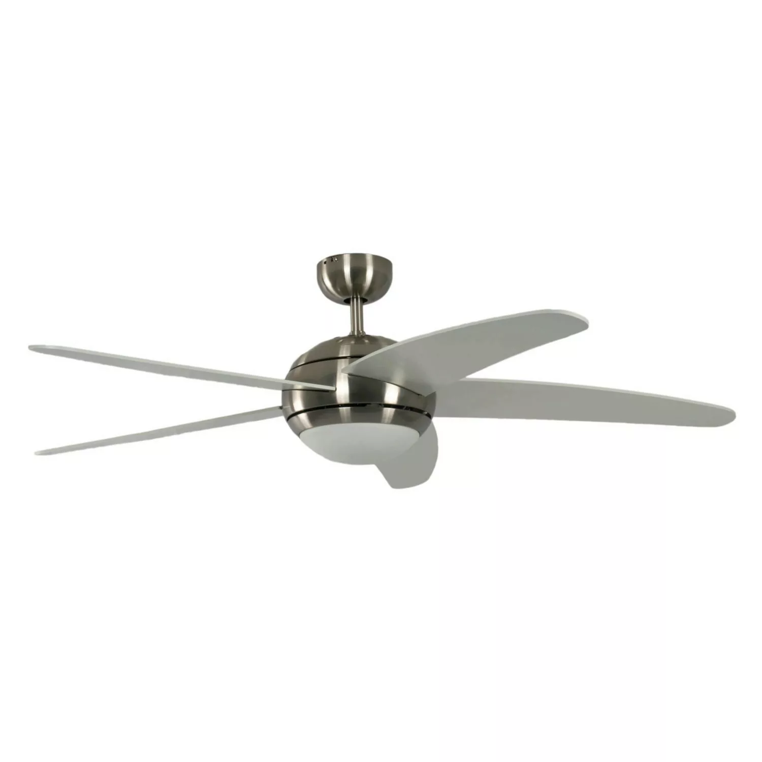 Pepeo Deckenventilator Melton Nickel - Weiß 132 cm mit Beleuchtung und Fern günstig online kaufen