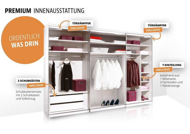 STAUD Schwebetürenschrank "Sinfonie Plus, edles Design in hochwertiger Qual günstig online kaufen