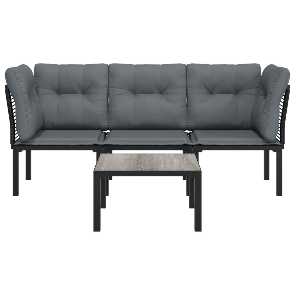 vidaXL Sofaelement 4-tlg. Garten-Lounge-Set Schwarz und günstig online kaufen