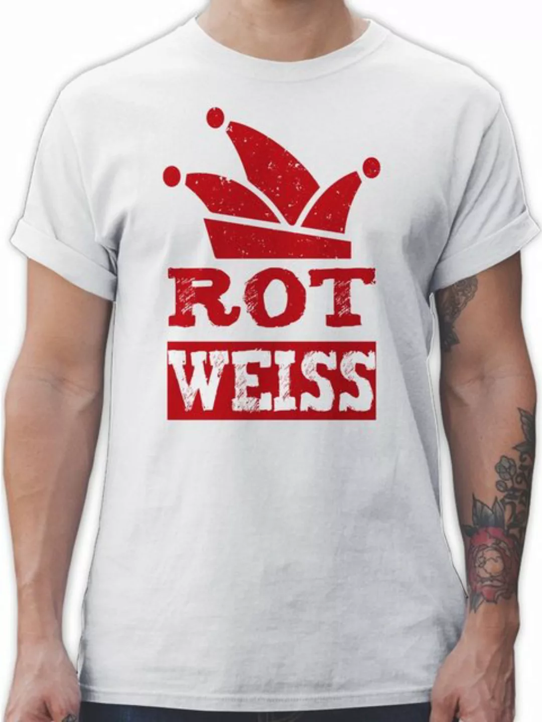 Shirtracer T-Shirt Rot Weiss Köln Karneval & Fasching günstig online kaufen