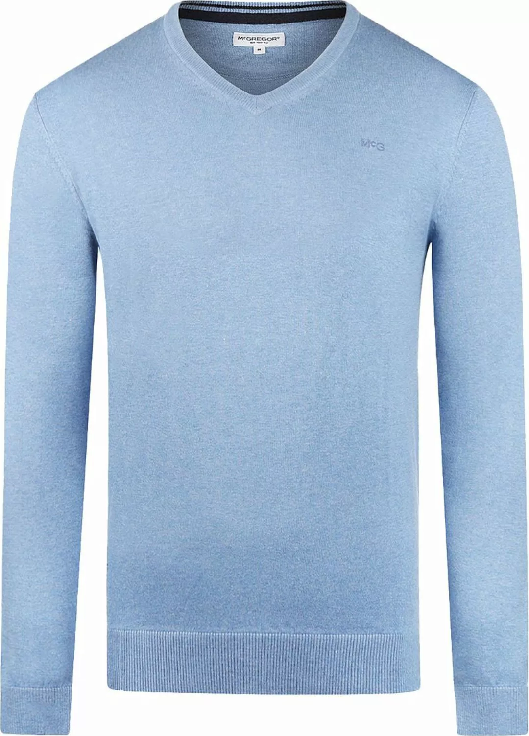 McGregor Pullover Merinowolle V-Ausschnitt Sky Blau - Größe XXL günstig online kaufen