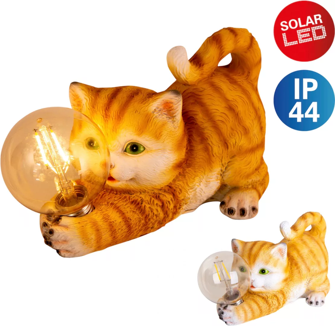 Näve "LED-Solar-Outdoorleuchte ""Katze"", L25cm" beige günstig online kaufen