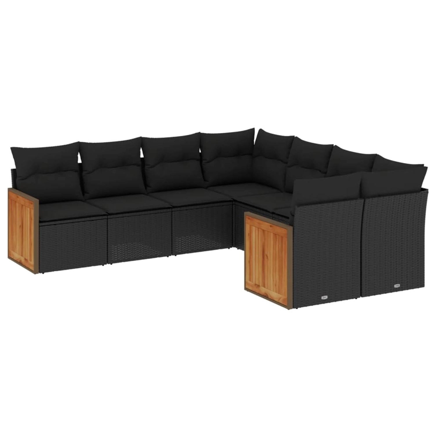 vidaXL 8-Tlg Garten-Sofagarnitur mit Kissen Schwarz Poly Rattan 3260634 günstig online kaufen