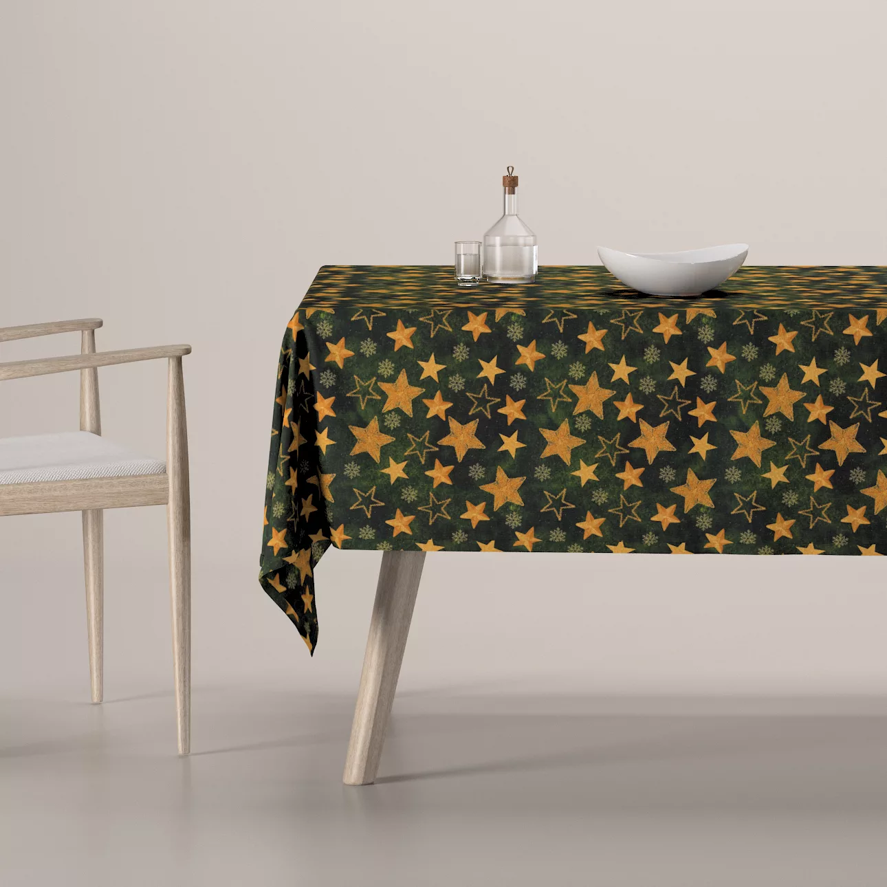 Rechteckige Tischdecke, grün-golden, Christmas (629-46) günstig online kaufen