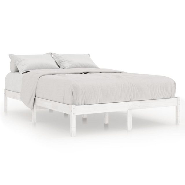 vidaXL Bett Massivholzbett Weiß Kiefernholz 140x190 cm günstig online kaufen