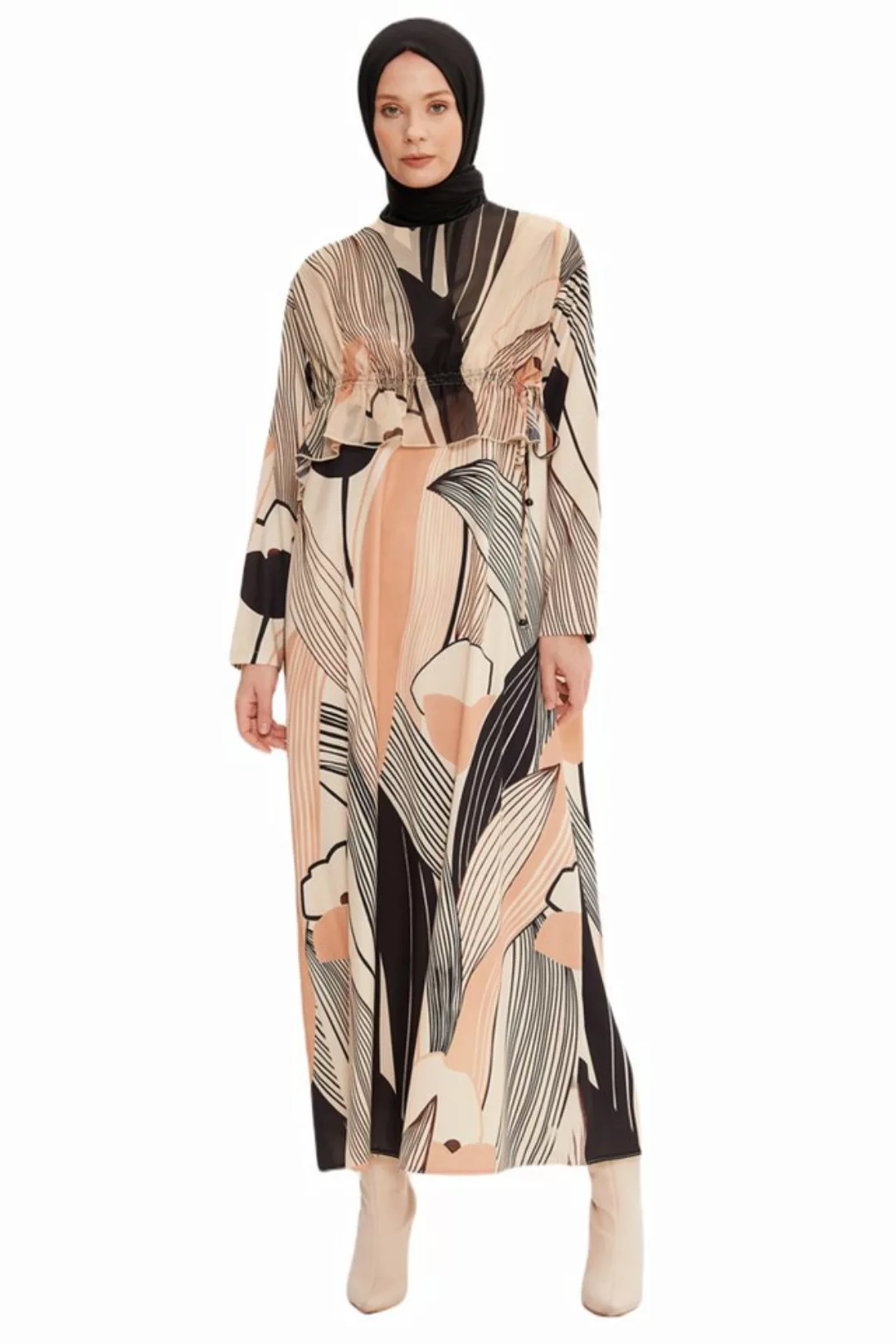 ARMİNE Maxikleid Armine gemustertes Kleid mit verstellbarer Taille – modern günstig online kaufen