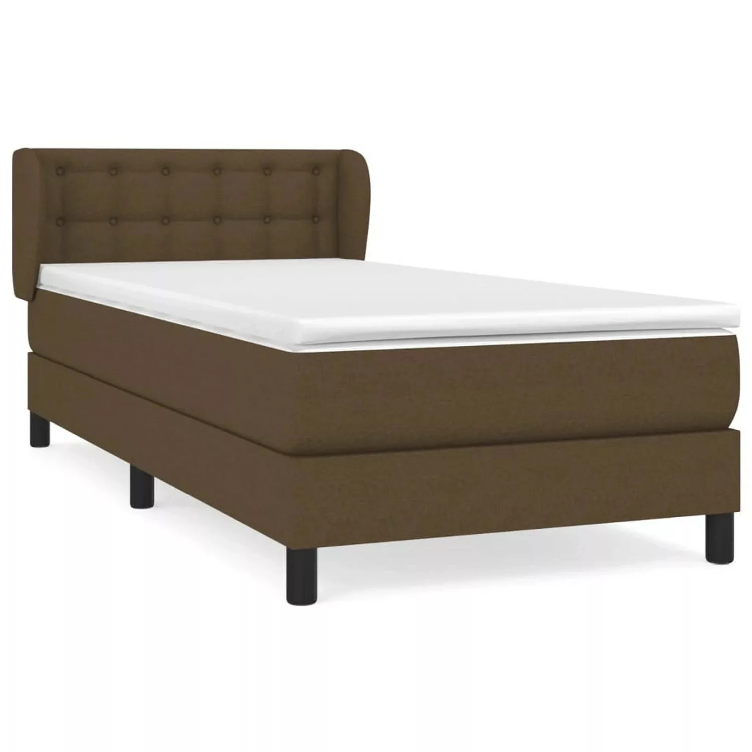 vidaXL Boxspringbett mit Matratze Dunkelbraun 90x190 cm Stoff1390058 günstig online kaufen