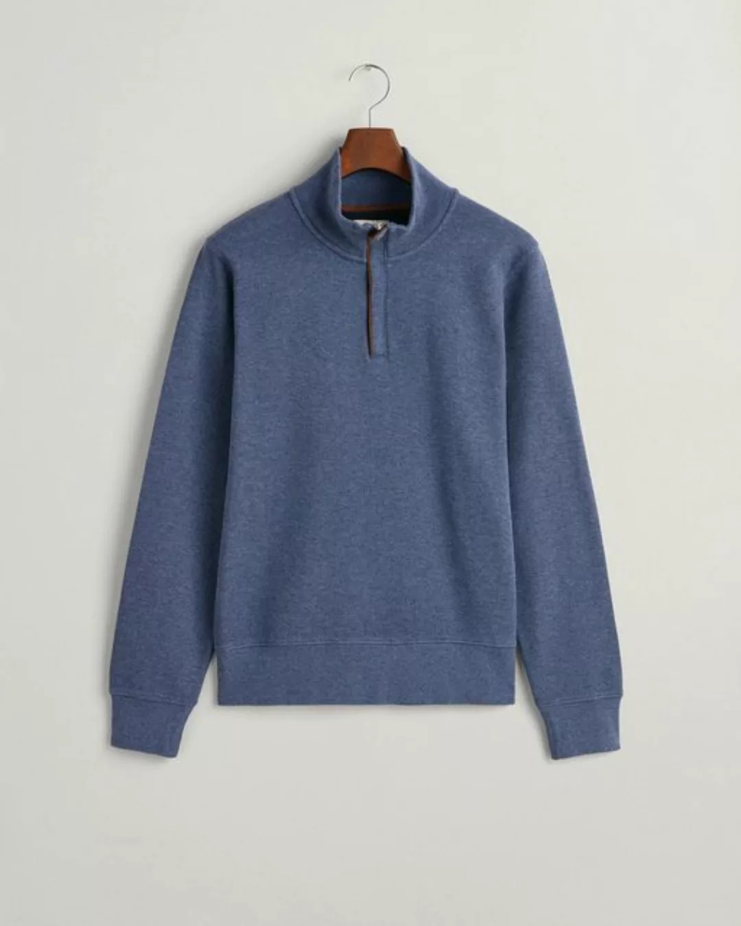 Gant Halfzip Sacker Pullover Melange Blau - Größe XL günstig online kaufen