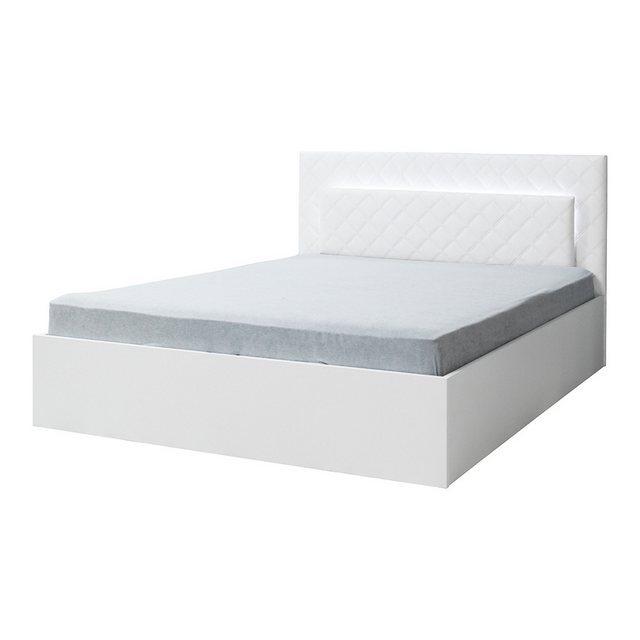 Lomadox Bettgestell PALINURO-166, Doppelbett 160x200cm, weiß, gepolstertes günstig online kaufen