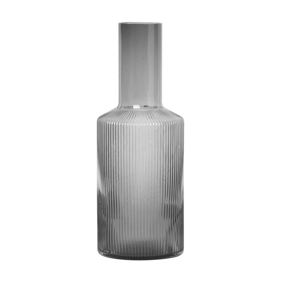 Karaffe Ripple glas grau transparent / 1 L - Mundgeblasenes Glas - Ferm Liv günstig online kaufen