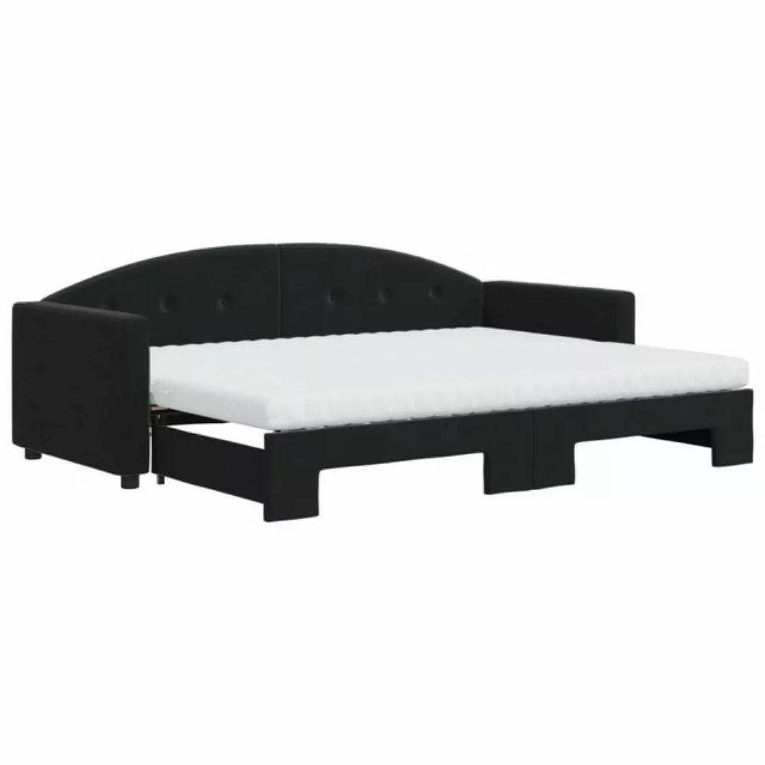 vidaXL Gästebett Gästebett Tagesbett Ausziehbar mit Matratzen Schwarz 80x20 günstig online kaufen