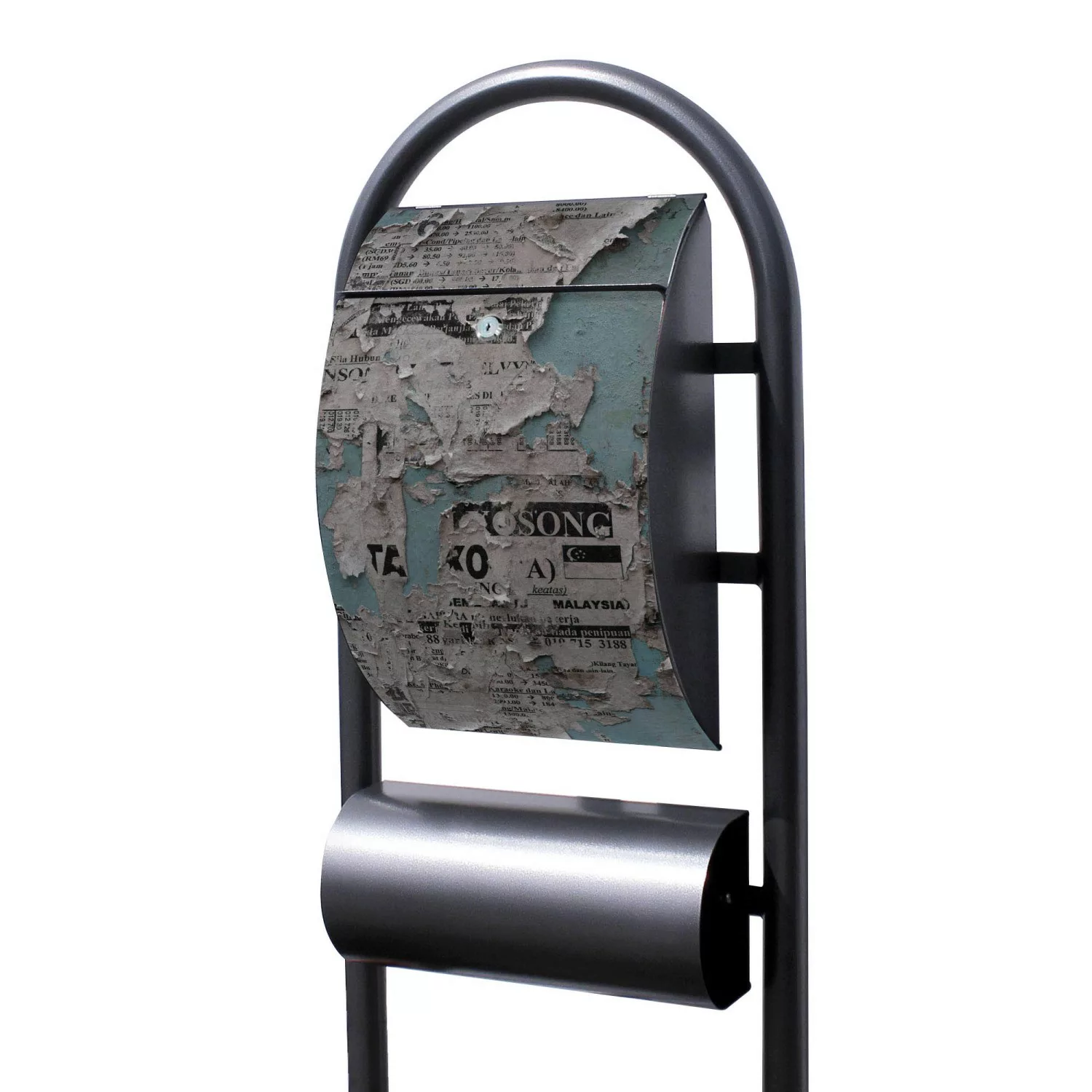 Banjado Standbriefkasten Hammerschlag Optik Größe 150x47x22cm Postkasten Fr günstig online kaufen