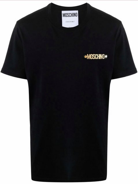 Moschino T-Shirt COUTURE T-shirt Metal Gold Logo Top Iconic Shirt Regular F günstig online kaufen