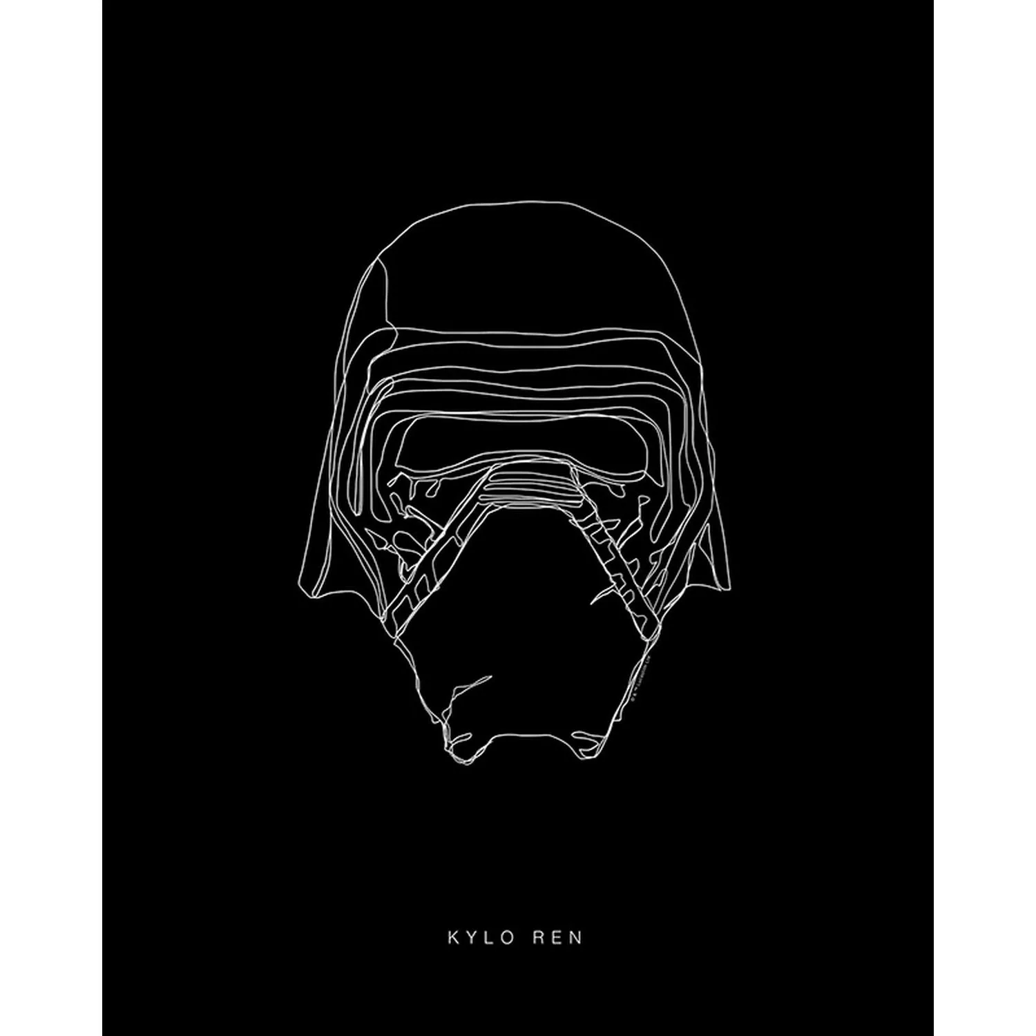 Disney Poster Star Wars Kylo Schwarz-Weiß 30 x 40 cm 611665 günstig online kaufen