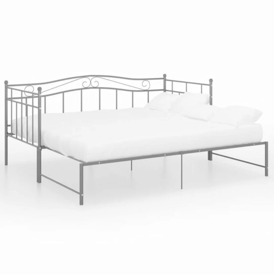 vidaXL Bettgestell Ausziehsofa Bettgestell Grau Metall 90x200 cm Einzelbett günstig online kaufen