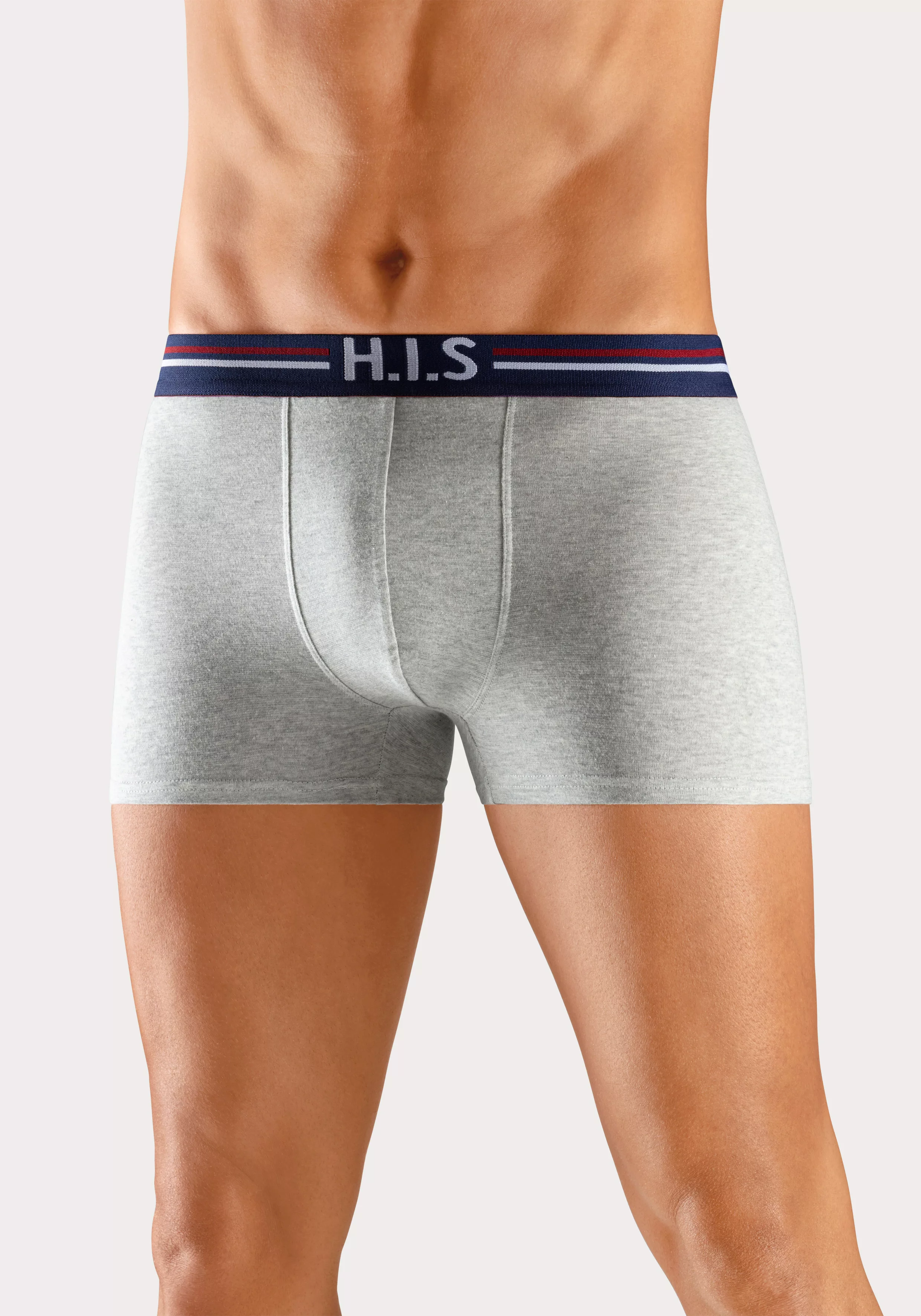 H.I.S Boxer, (Packung, 5 St.), mit Streifen und Markenlogo im Bund günstig online kaufen