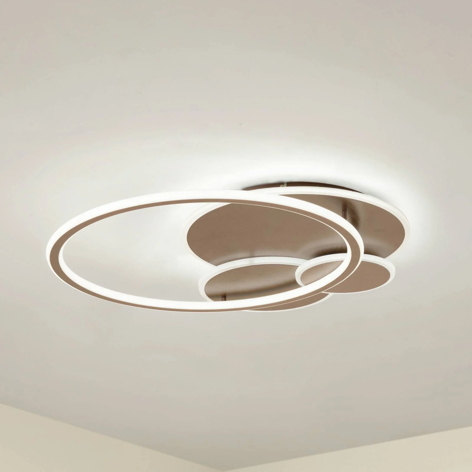 Lucande LED-Deckenleuchte Circulo, kaffeebraun, CCT, dimmbar günstig online kaufen