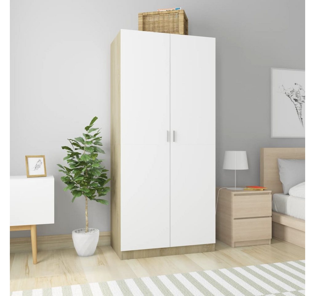 vidaXL Schrankmodule Kleiderschrank Weiß Sonoma-Eiche 90x52x200 cm Holzwerk günstig online kaufen