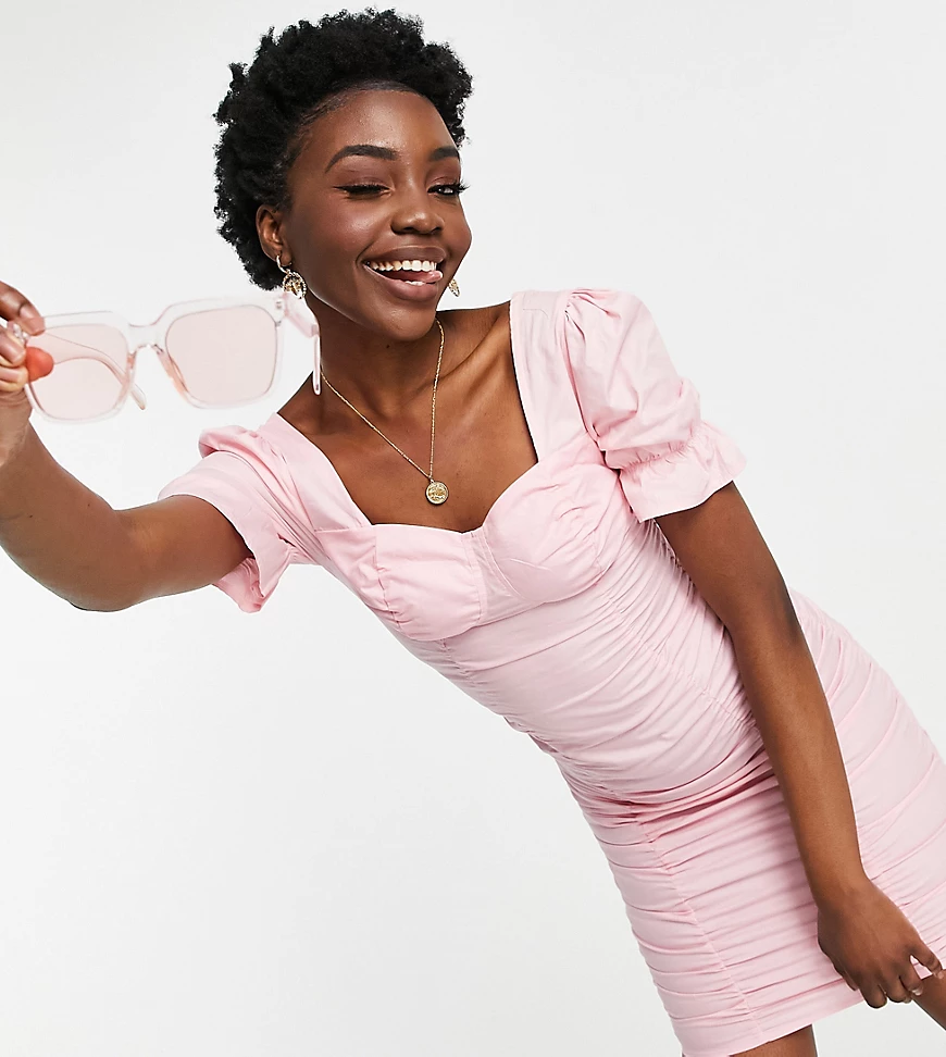 Parisian Tall – Minikleid mit gerafftem Detail in Rosa günstig online kaufen