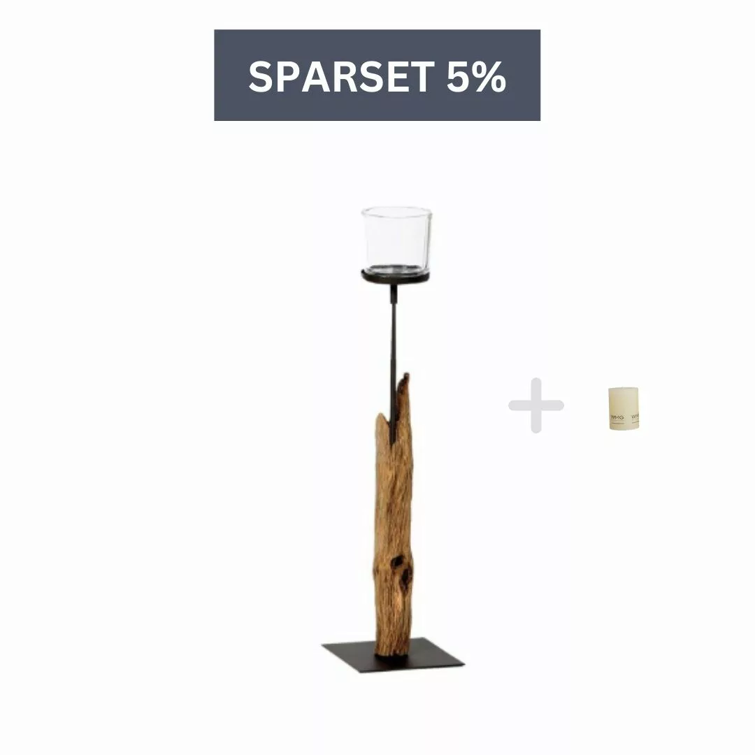 Holz Windlicht Laura Windlicht 45 cm + eine Kerze-Ivory günstig online kaufen